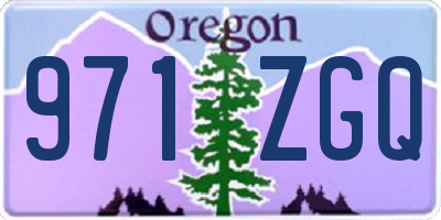 OR license plate 971ZGQ