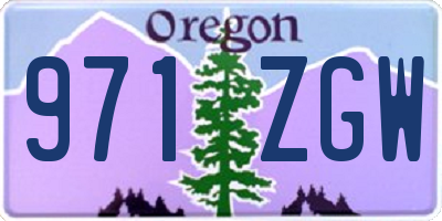 OR license plate 971ZGW