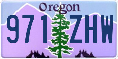 OR license plate 971ZHW