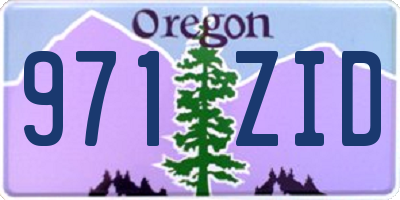 OR license plate 971ZID