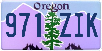 OR license plate 971ZIK