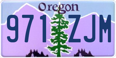 OR license plate 971ZJM