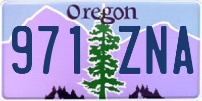 OR license plate 971ZNA