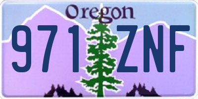 OR license plate 971ZNF