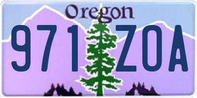 OR license plate 971ZOA