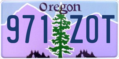 OR license plate 971ZOT