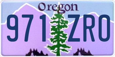 OR license plate 971ZRO