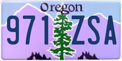 OR license plate 971ZSA