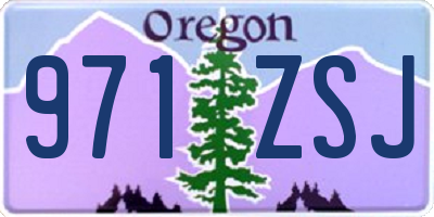 OR license plate 971ZSJ