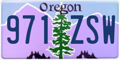 OR license plate 971ZSW