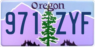 OR license plate 971ZYF
