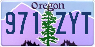 OR license plate 971ZYT