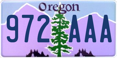 OR license plate 972AAA