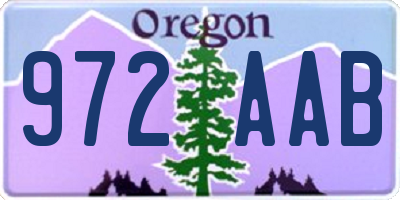 OR license plate 972AAB