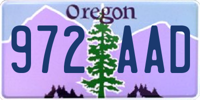 OR license plate 972AAD