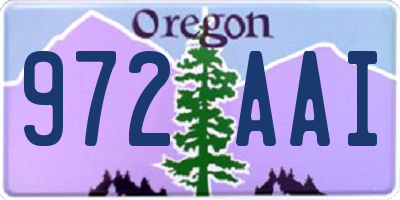 OR license plate 972AAI