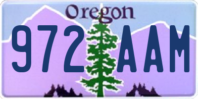 OR license plate 972AAM