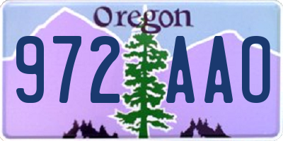 OR license plate 972AAO