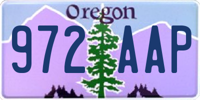 OR license plate 972AAP