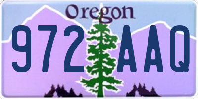 OR license plate 972AAQ