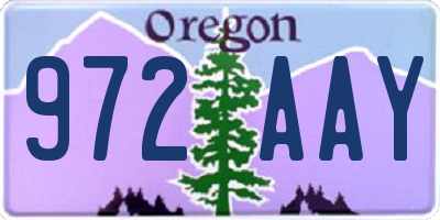 OR license plate 972AAY