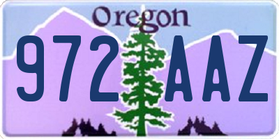 OR license plate 972AAZ