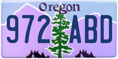 OR license plate 972ABD