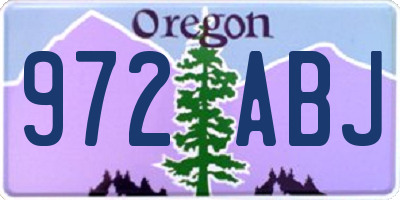 OR license plate 972ABJ