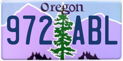 OR license plate 972ABL