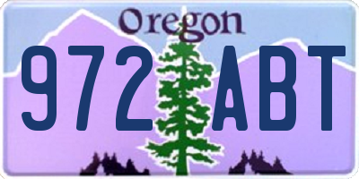 OR license plate 972ABT