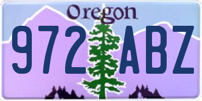 OR license plate 972ABZ