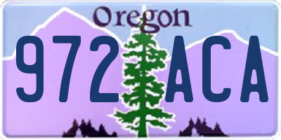 OR license plate 972ACA
