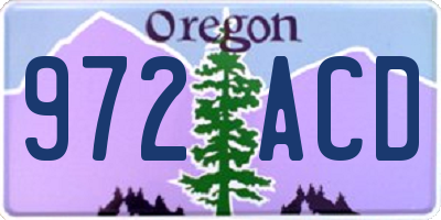 OR license plate 972ACD