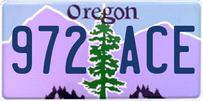 OR license plate 972ACE