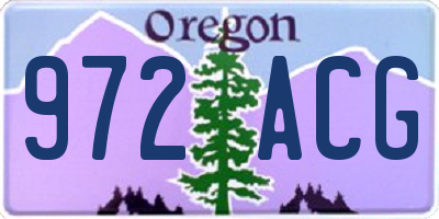 OR license plate 972ACG