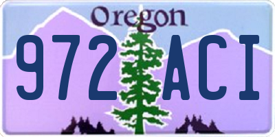 OR license plate 972ACI