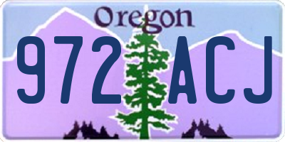 OR license plate 972ACJ