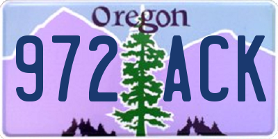 OR license plate 972ACK