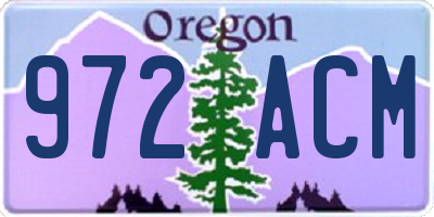OR license plate 972ACM