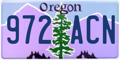 OR license plate 972ACN