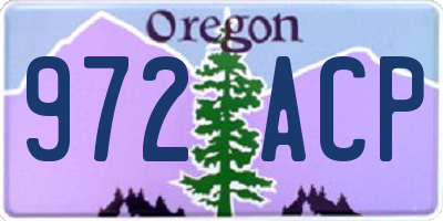 OR license plate 972ACP