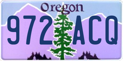 OR license plate 972ACQ