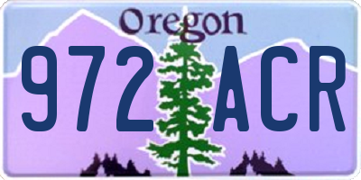 OR license plate 972ACR