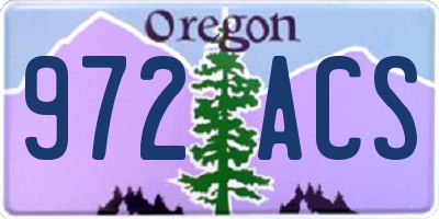 OR license plate 972ACS