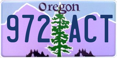 OR license plate 972ACT
