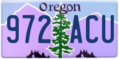 OR license plate 972ACU