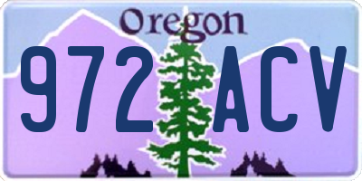 OR license plate 972ACV