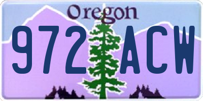 OR license plate 972ACW