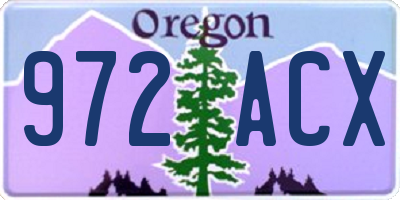 OR license plate 972ACX