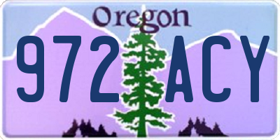 OR license plate 972ACY